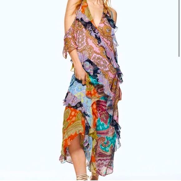 Zara Dresses & Skirts - Zara Multicoloured Ruffle Floral Dress.